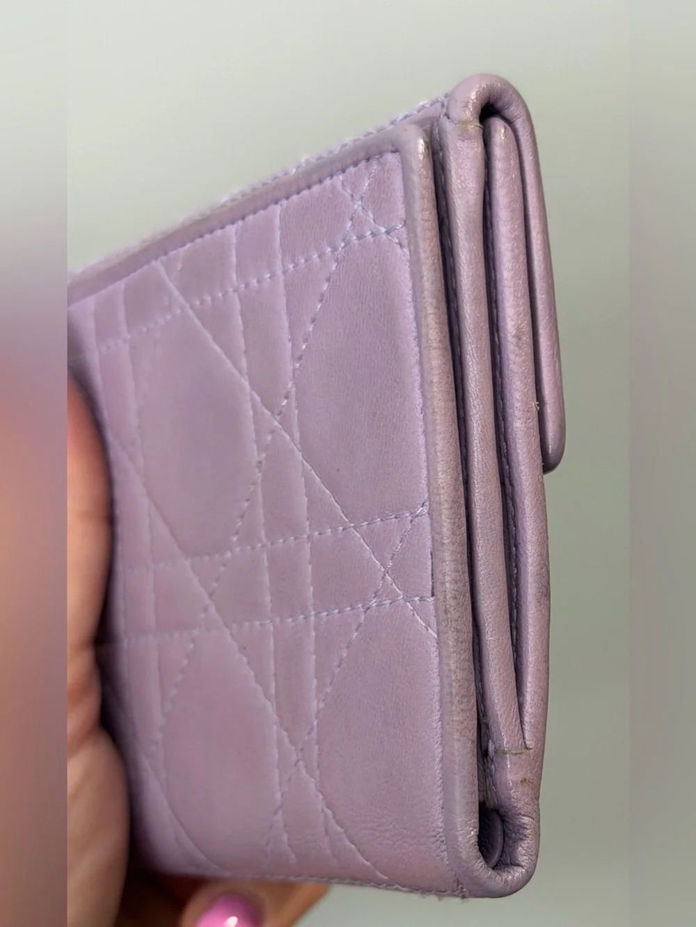 Christian Dior lilac compact wallet